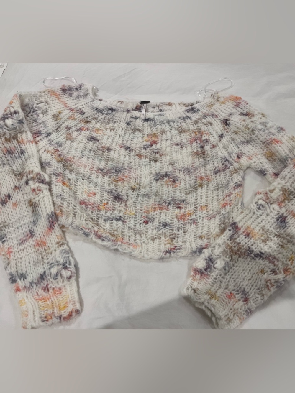 Free People Sunset Cloud Off-the-Shoulder Speckled Knit Sweater